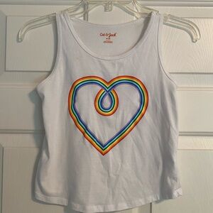 Kids Cat & Jack White Tank Top with Colorful Heart